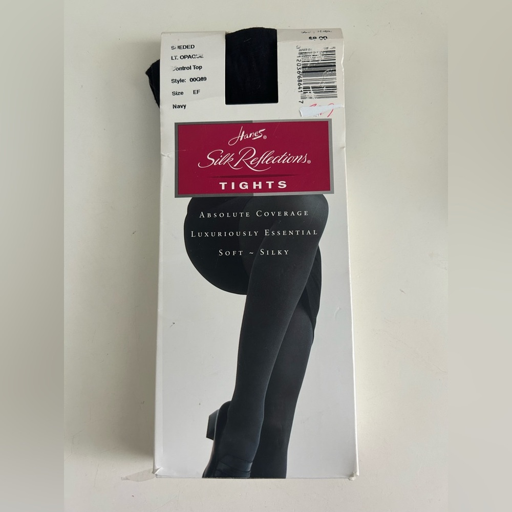 Hanes Navy Control Top Tights. NWT
